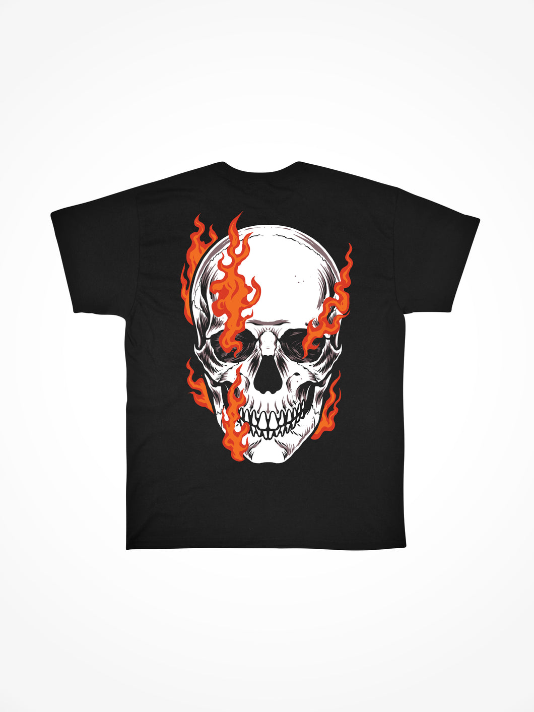 Flaming Skull - Black Tee
